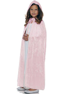 Image of Lush Princess Pink Velvet Girls Costume Cape with Hood