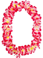 Image of Tropical Pink and Yellow Hawaiian Flower Costume Lei