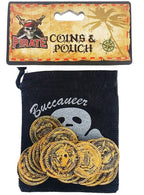 Image of Pirate Coins and Treasure Pouch Costume Accessory