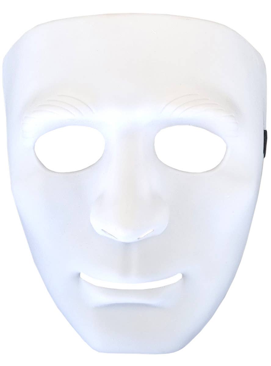 Image of Plain White Masculine Face Mask Costume Accessory