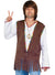 1970's Mens Plus Size Brown Hippie Costume Vest