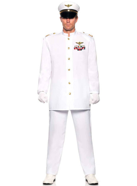 Image of Deluxe White Navy Admiral Plus Size Men's Costume