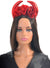 Image of Plush Metallic Red Devil Horns Headband With Roses