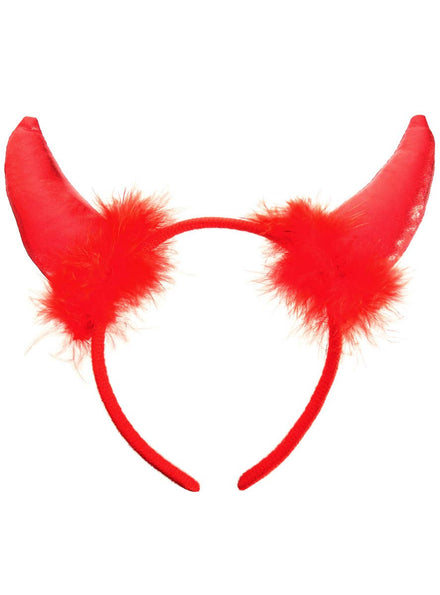 Image of Metallic Red Fluffy Devil Horns Headband