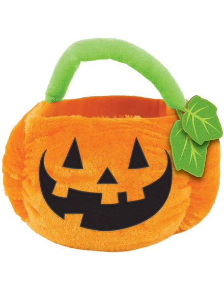 Image of Plush Orange Pumpkin Halloween Trick or Treat Bucket