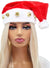 Image of Plush Red Santa Hat with Gold Bells Christmas Accessory