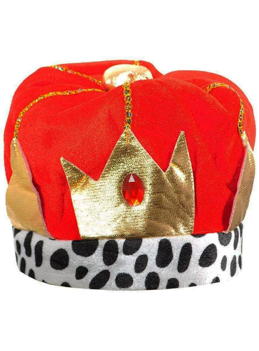 Image of Plush Red and Gold Metallic Kid's King Costume Crown