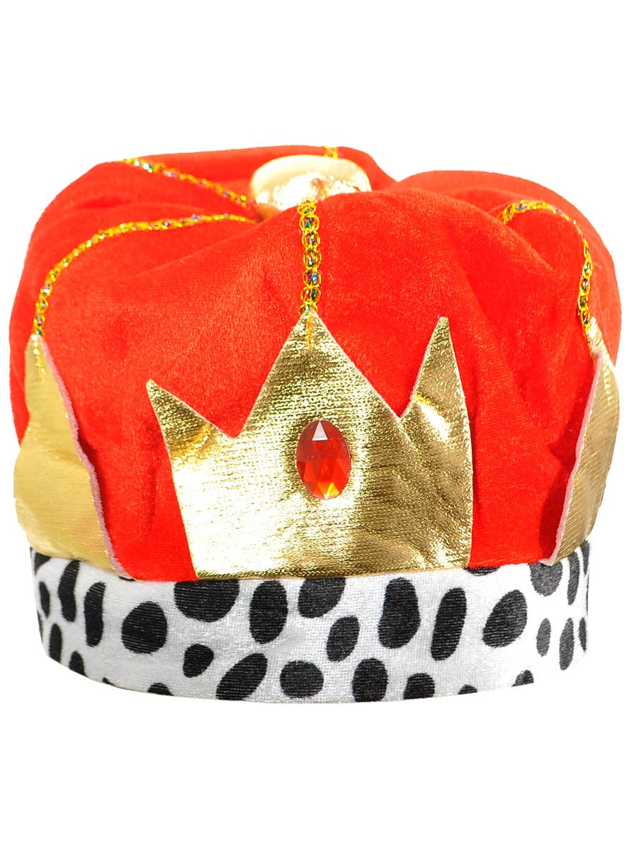 Plush Red and Gold Metallic Kids King Costume Crown