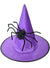 Image of Pointed Purple Witch Hat With Spider Halloween Accessory