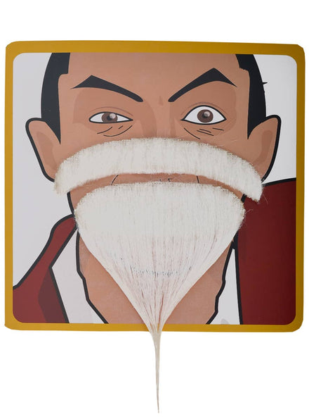 Image of Stick-On White Costume Moustache and Beard Set - Main Image