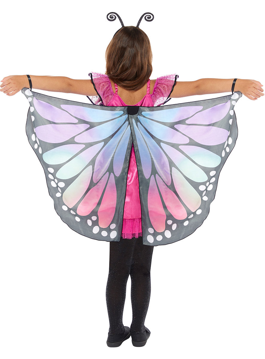 Back image of Pretty Pink And Purple Butterfly Girls Costume