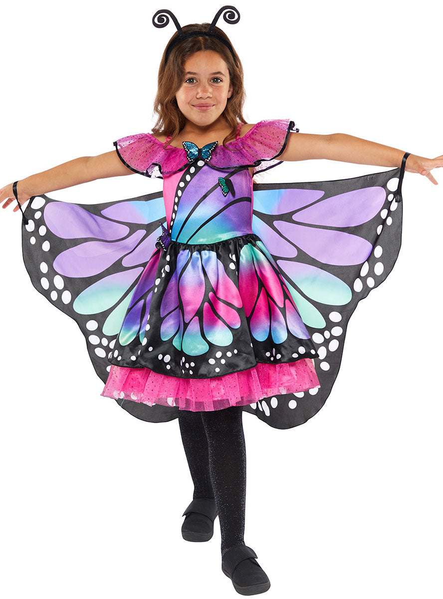 Main image of Pretty Pink And Purple Butterfly Girls Costume