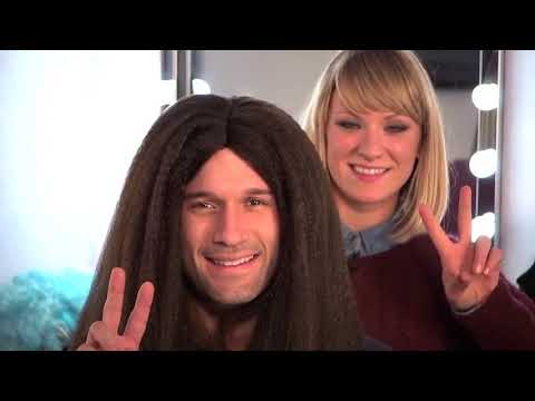 80s Rocker Mens Crimped Blonde Costume Wig Instruction Video