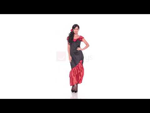 Women's Spanish Flamenco Dancer Costume Product Video