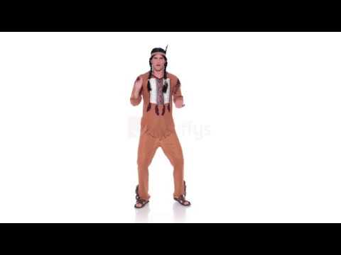 Men's Native American Inspired Indian Warrior Fancy Dress Costume Product Video