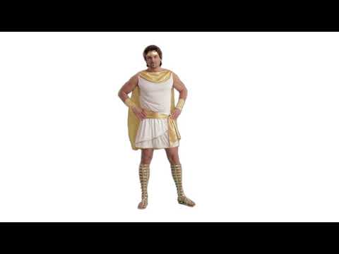 A video of a person modelling this Dreamgirl brand men's Greek God costume.