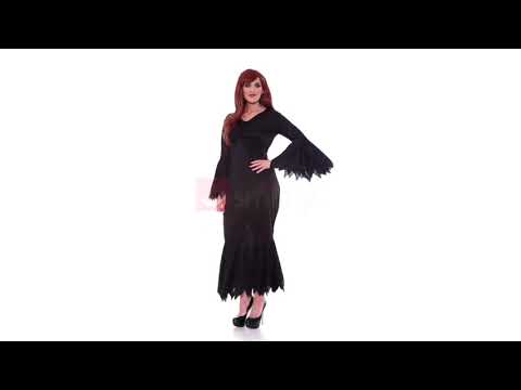 Women's Long Black Sexy Midnight Vampire Halloween Costume Product Video