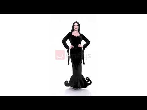 Women's Long Black Dutchess of the Manor Halloween Costume Product Video