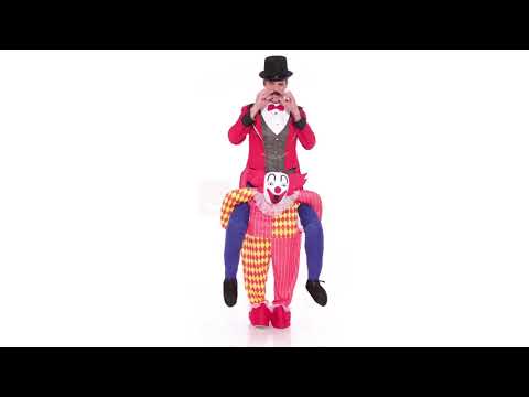 Novelty Funny Men's Orange And Yellow Circus Clown Piggyback Costume Product Video