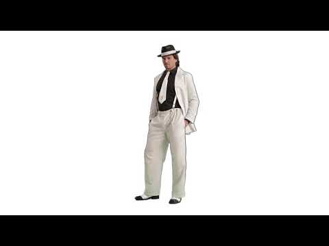 Image of Zoot Suit Riot Men's Plus Size White 1940's Gangster Costume Product Video