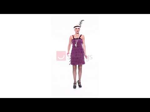 Plus Size Burgundy Red Velvet Flapper Dress for Women Product Video