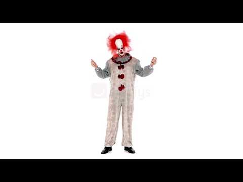 Men's Creepy Vintage Clown Halloween Costume Video