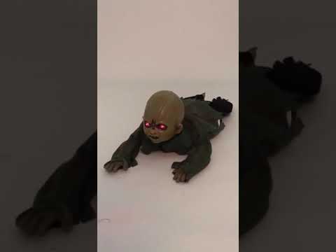 Creepy Crawling Zombie Baby Animated Halloween Decoration with Sounds Product Video