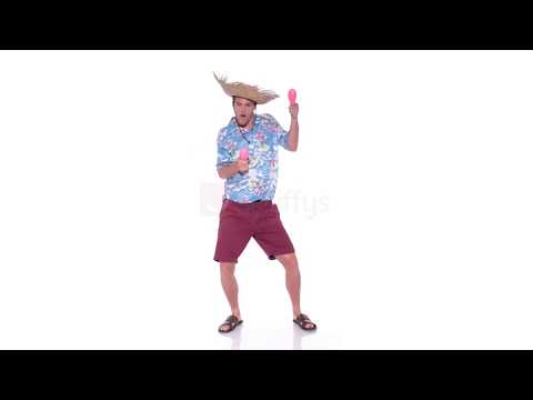 Blue Tropical Island Men's Hawaiian Costume Shirt Product Video