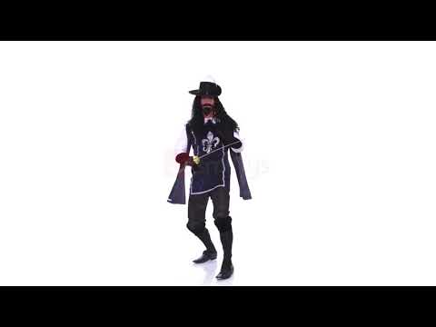 Men's blue Musketeer French Historical Costume Product Video