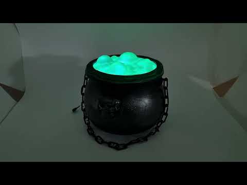 Product Video - Vison of the light up cauldron with bright green glowing light and sound.