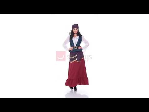 Deluxe Women's Pirate Gypsy Deluxe Buccaneer Beauty Fancy Dress Costume Product Video