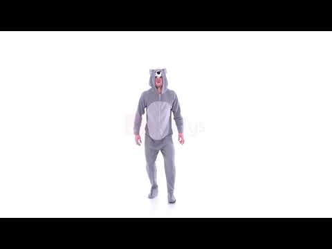 Grey Wolf Women's Animal Onesie Costume Product Video