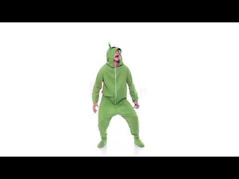 Men's Green Alien Onesie Halloween Costume Product Video