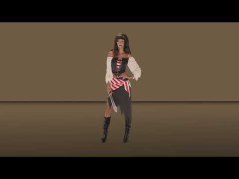 A video of a person modelling this California Costumes brand women's pirate costume.