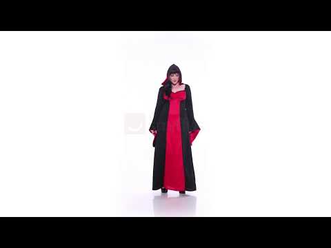 Women's Plus Size Long Dark Temptress Halloween Robe Costume Product Video