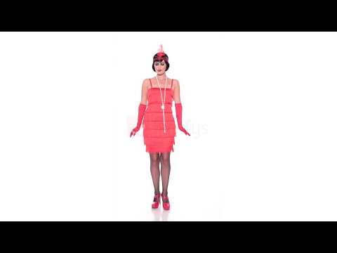 Womens Red Flapper Dress - Product Video