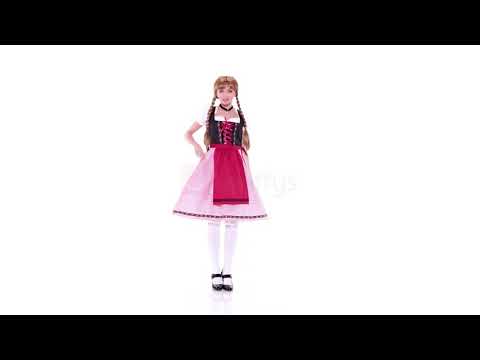 Women's Red Chequered Bavarian Tavern Maid Oktoberfest Fancy Dress Costume Product Video