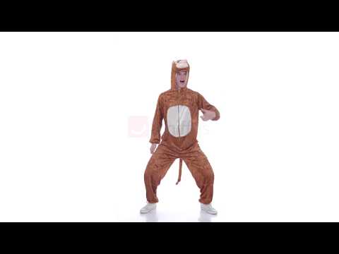 Cheeky Brown Monkey Onesie Costume for Adults Video