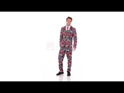 Men's Deluxe Evil Clown Stand Out Suit Halloween Costume Product Video