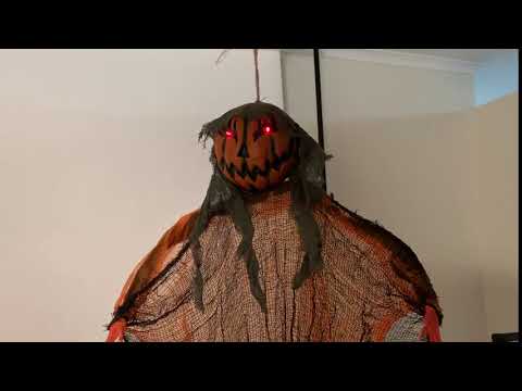 Hanging Pumpkin Halloween Prop with Lights and Sound Product Video