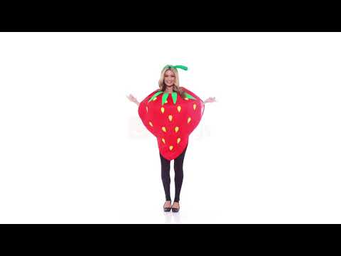 Adult's Novelty Strawberry Fruit Fancy Dress Costume Video