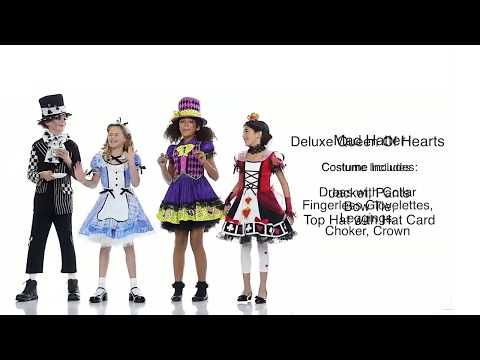 Children's Red Queen of Hearts Fancy Dress Costume Product Video