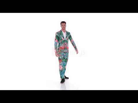 Men's Hawaiian Tropical Flamingo Suit Product Video