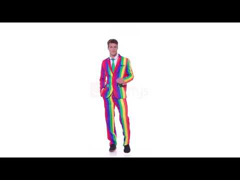 Deluxe Over the Rainbow Men's Stand Out Costume Suit Product Video