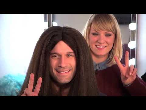 Shaggy Black Mens 1970s Costume Wig with Fringe Instruction Video