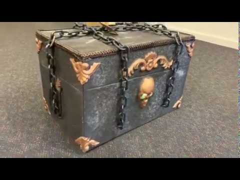 Halloween Decorations Antique Trease Chest with Movement and Lights - Video