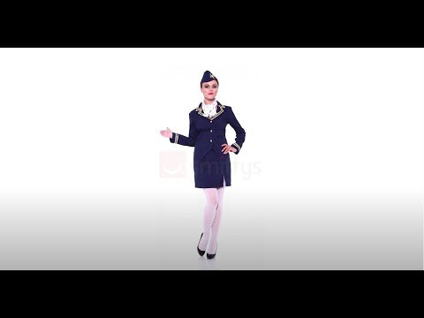 Navy Blue Flight Attendant Costume Product Video