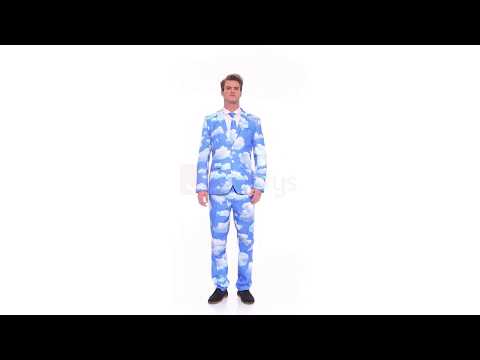 Men's Sky High Blue Clouds Stand Out Suit Video