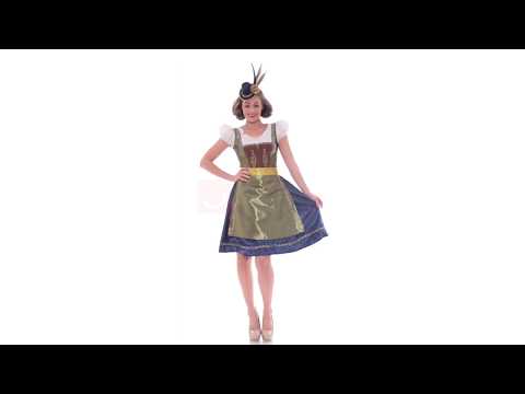 Women's Traditional Dirndl Beer Girl Costume Video