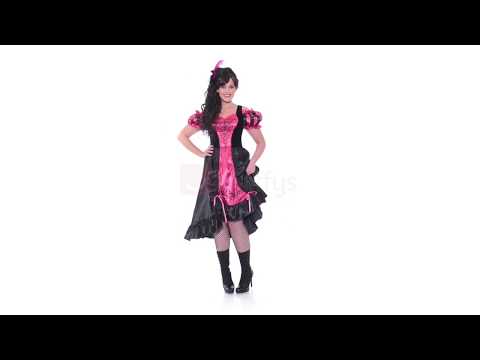 Pink and Black Plus Size Western Saloon Women's Costume Product Video